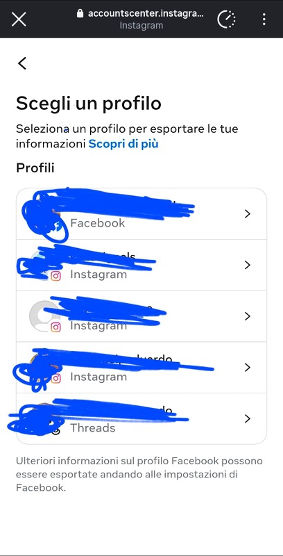 Choose a profile to export